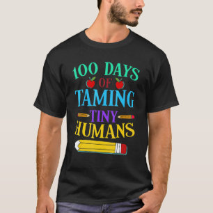 Camiseta 100 Dias De Escola Professor 100 Dias Domando Pequ