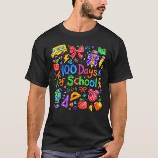 Camiseta 100 Dias de Escola Professor Aluno Material Escola