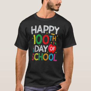 Camiseta 100 Dias De Escola Professora E Crianças Feliz 100