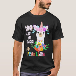 Camiseta 100 Dias De Escola Professora Lhama Unicórnio Meni