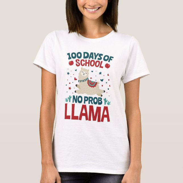 Camiseta 100 dias de escola sem prob Lama (Frente)