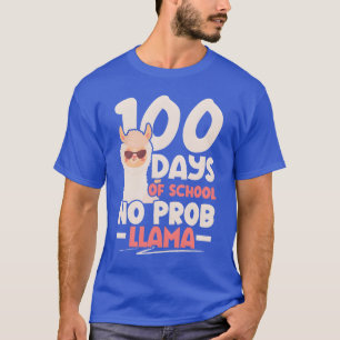 Camiseta 100 Dias De Escola Sem Problema Amante De Lhama me