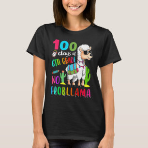 Camiseta 100 Dias De Escola Sem Problema Llama 6 Da Grau Te