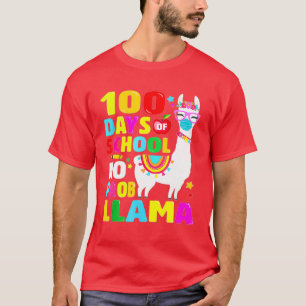 Camiseta 100 dias de escola sem problema Llama FaceMask Gif