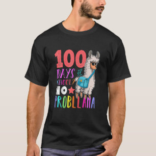 Camiseta 100 Dias De Escola Sem Problema Llama Happy 100º