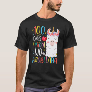 Camiseta 100 Dias De Escola Sem Problemas Feliz 100º Dia Te