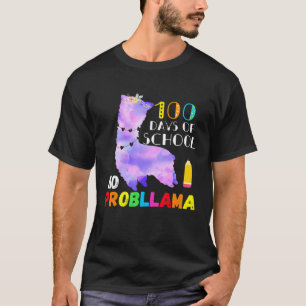 Camiseta 100 Dias De Escola Sem Probllama Lhama 100 Dia