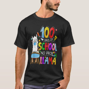 Camiseta 100 Dias De Escola Sem Probllama Llama Máscara Fac