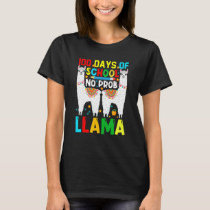 Camiseta 100 Dias De Escola Sem Professor Prob-llama Llama