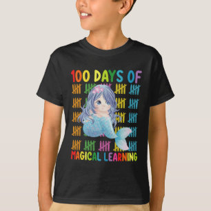 Camiseta 100 Dias De Escola Sereia De Aprendizado Mágico