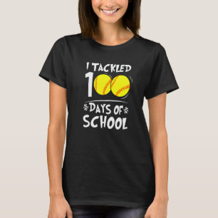 Camiseta 100 Dias de Escola Softbol Professora Crianças 100