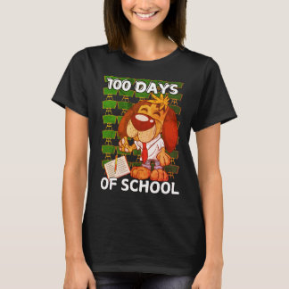 Camiseta 100 dias de escola; tema de amante de cachorros pa