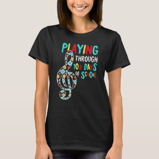 Camiseta 100 Dias De Escola Tocando Professor De Música Alu