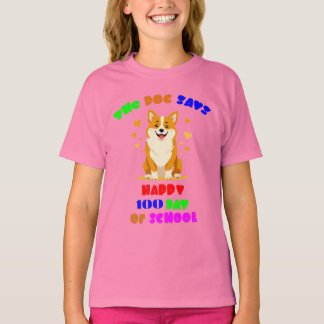 Camiseta 100 dias de escola: uma celebração pawsome com a n