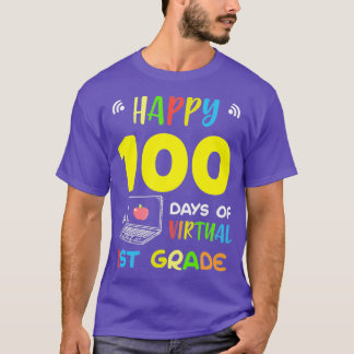 Camiseta 100 Dias De Escola Virtual 100, Classe 1rua