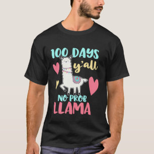 Camiseta 100 Dias De Escola Vocês Llama Alpaca Crianças Pro
