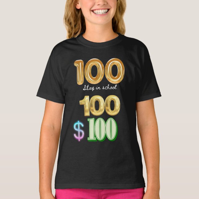 Camiseta 100 dias de estada na escola (Frente)