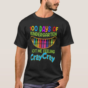 Camiseta 100 Dias De Estudantes De Crianças Cray 1 No Jardi