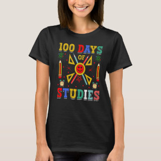 Camiseta 100 Dias De Estudo Criança De Escolas Primárias