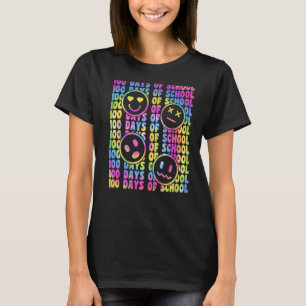 Camiseta 100 Dias De Estudo De Professores Coloridos Na Esc