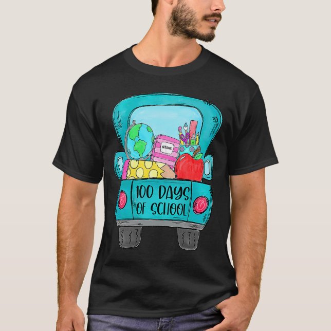 Camiseta 100 Dias De Estudo De Professores De Pêssego De Ca (Frente)