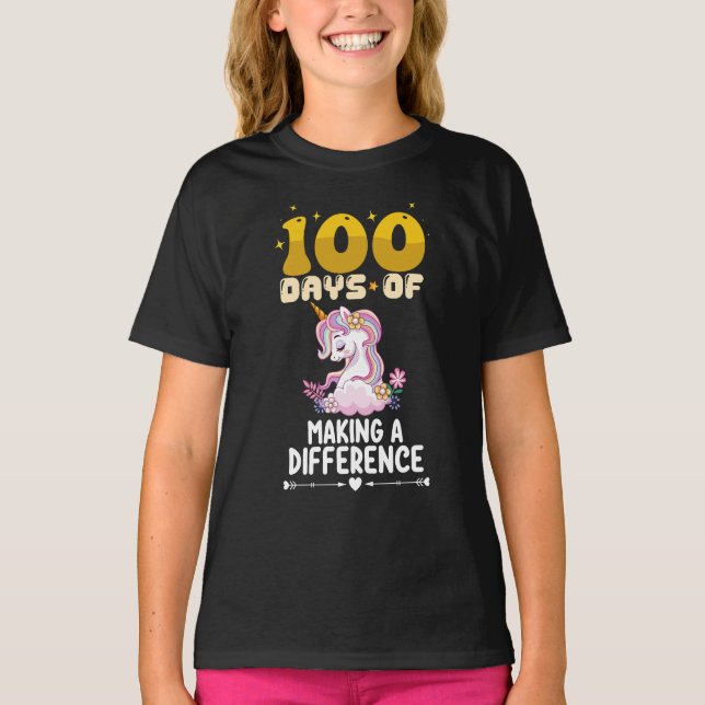 Camiseta 100 Dias De Fazer De Diferença Na Faculdade De Uni (Frente)