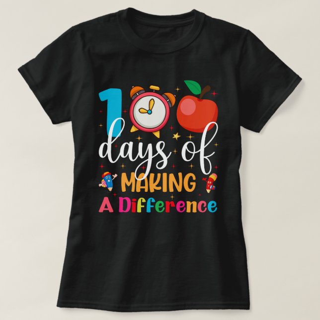 Camiseta 100 dias de Fazer Diferença na Escola (Frente do Design)