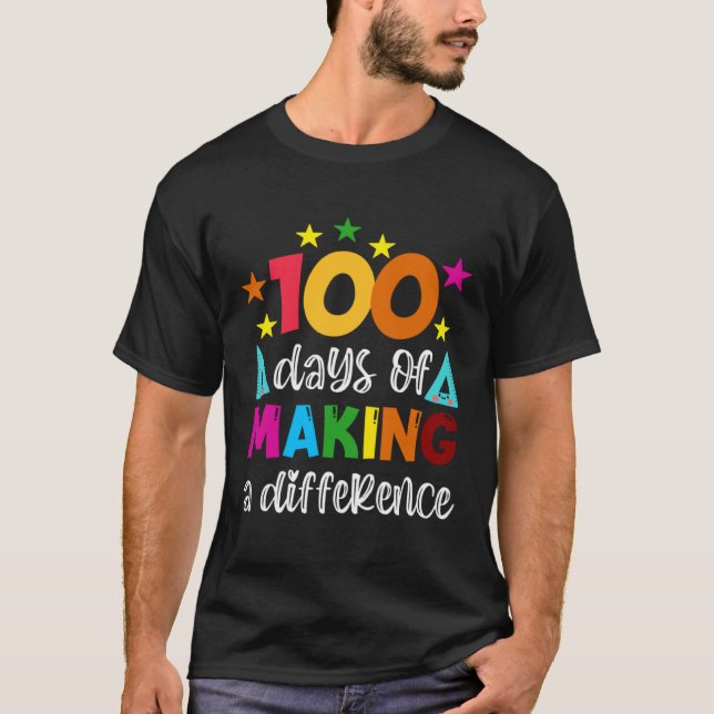 Camiseta 100 Dias De Fazer Professor De Diferença 100 (Frente)