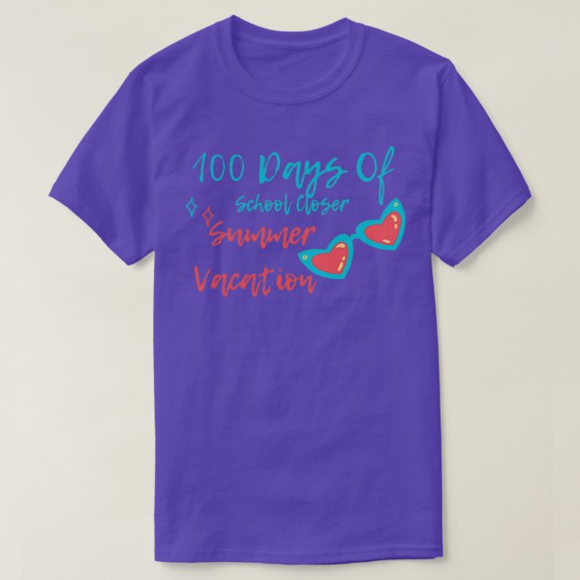 Camiseta 100 Dias De Férias De Verão Mais Estreitas 20 (Frente do Design)