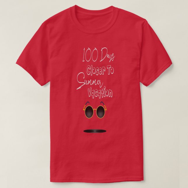 Camiseta 100 Dias De Férias De Verão Mais Próximas Da Escol (Frente do Design)