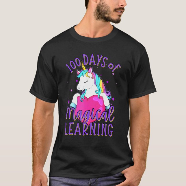 Camiseta 100 dias de garotas da Escola de Educação Mágica (Frente)