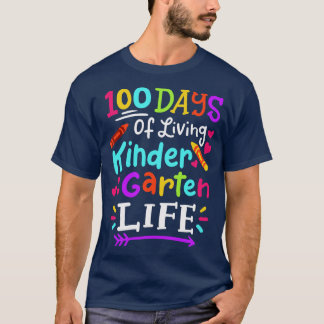 Camiseta 100 dias de jardim de infância escolar