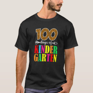 Camiseta 100 Dias De Jardim De Infância Leopard 100 Dias De