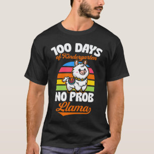 Camiseta 100 Dias De Jardim De Infância Sem Prob Llama Anim