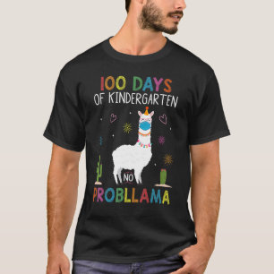 Camiseta 100 Dias De Jardim De Infância Sem Problema Llama 