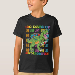Camiseta 100 Dias De Jardim De Infância T Rex Dinosaur Scho