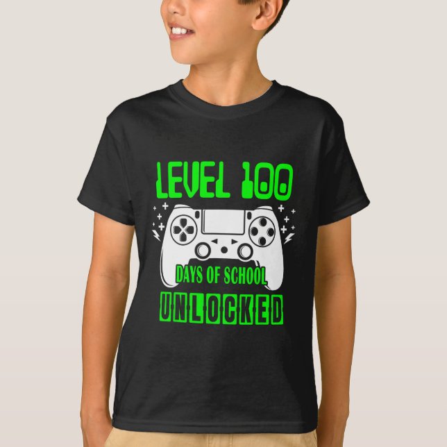 Camiseta 100 Dias De Jogador De Videos games Bloqueados Na  (Frente)