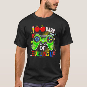 Camiseta 100 Dias De Jogo De Vídeo Escolar Nivelando 100º D