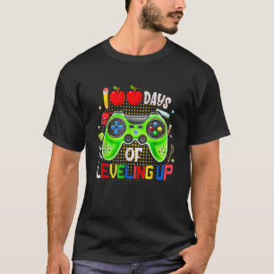 Camiseta 100 Dias De Jogo De Vídeo Escolar Nivelando 100º D