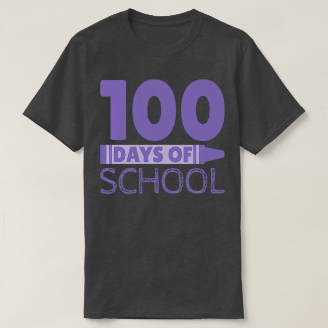 Camiseta 100 dias de lápis roxas escolares (Frente do Design)