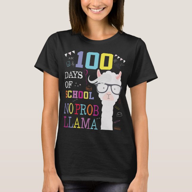 Camiseta 100 dias de manga longa da escola 100º dia Sem pro (Frente)