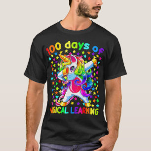 Camiseta 100 dias de máscara de Unicórnio Mágico de Aprendi