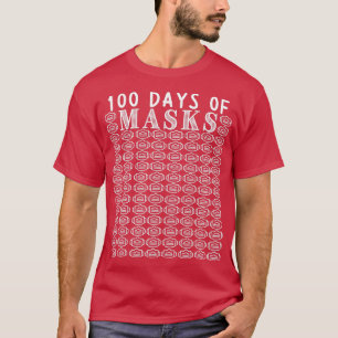 Camiseta 100 dias de Mask Engraçado Professor 100 dias