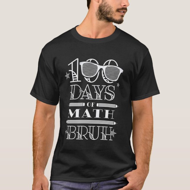 Camiseta 100 Dias de Matemática Escolar Aluno Professor 100 (Frente)