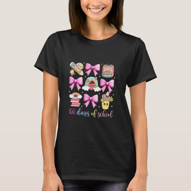Camiseta 100 Dias De Material Escolar Para Professores Agra (Frente)
