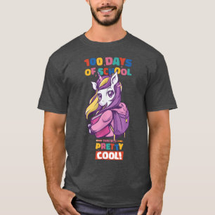 Camiseta 100 Dias de Meninas do Unicórnio Escolar 100º Dia 