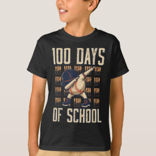 Camiseta 100 Dias De Meninos De 100 Dias De Basebol Escolar