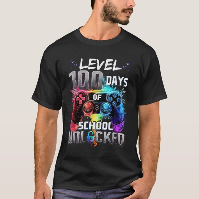 Camiseta 100 Dias De Meninos Desbloqueados Na Escola 100 Di (Frente)