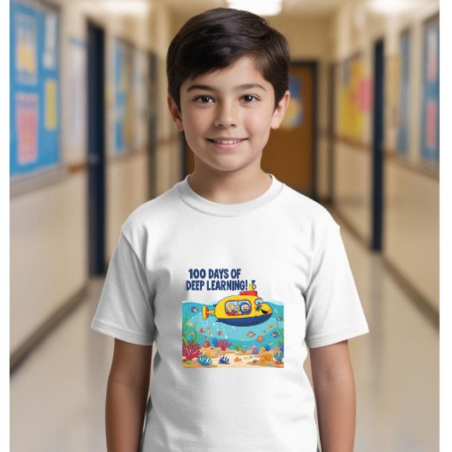 Camiseta 100 dias de meninos escolares dedicados à aprendiz (Criador carregado)