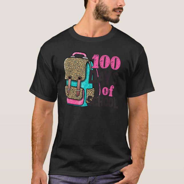 Camiseta 100 Dias De Mochila Coletiva Leopardo Feliz 100º D (Frente)